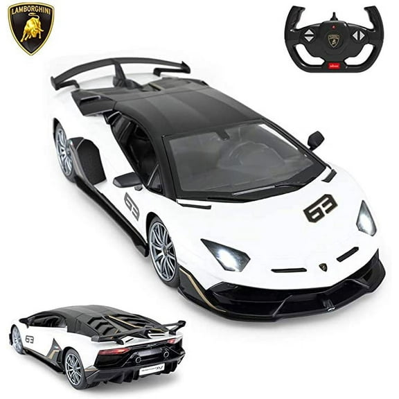 Toy Lamborghini Car | RASTAR 1:14 Lamborghini Aventador SVJ Remote Control Model Car, Super RC Sport Racing Car for Kids Boys Gifts, 2.4GHz / White