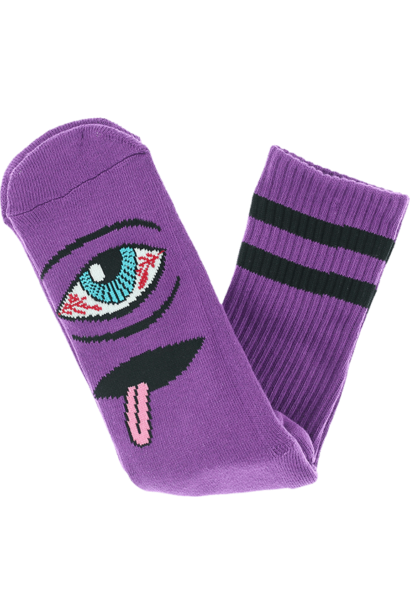 Bloodshot Eye Crew Socks Purple 1Pr