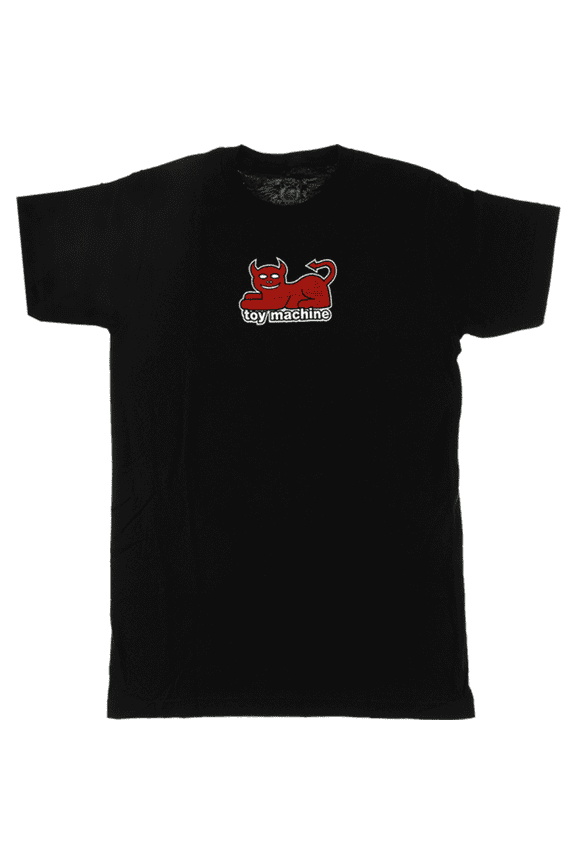 Devil Cat Short Sleeve T-Shirt Black, Small, Men's