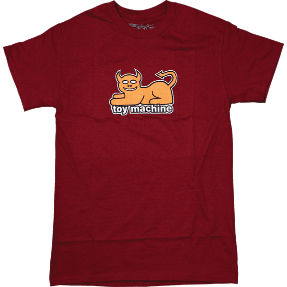 Toy Machine Devil Cat Ss M-Garnet Red/Org