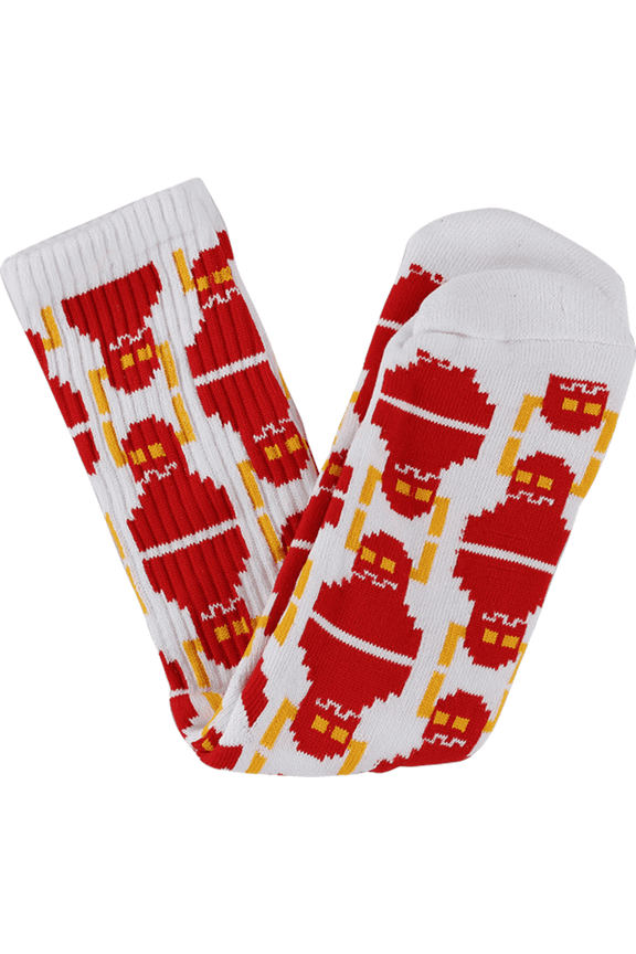 Digi Monster Crew Socks White - Single Pair