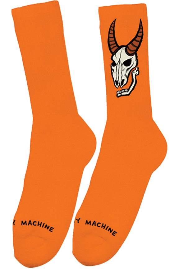 Heavy Metal Crew Socks Orange 1Pr