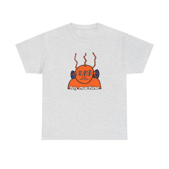 Toy Machine Orange Funky Alien Vintage Skateboarding T Shirt Design - Ash / L