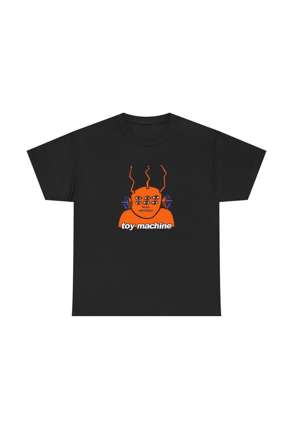 Toy Machine Orange Funky Alien Vintage Skateboarding T Shirt Design - Black / XL