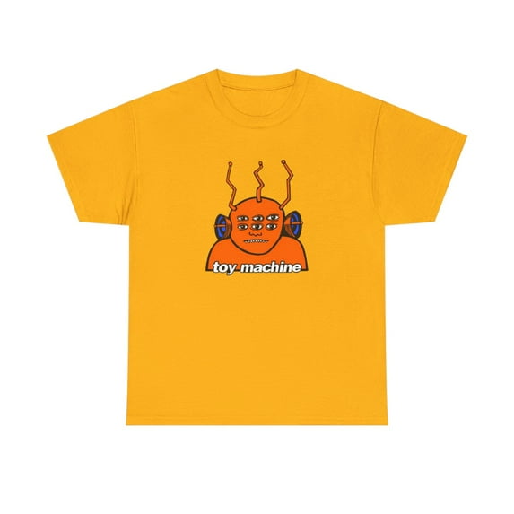 Toy Machine Orange Funky Alien Vintage Skateboarding T Shirt Design - Gold / 2XL