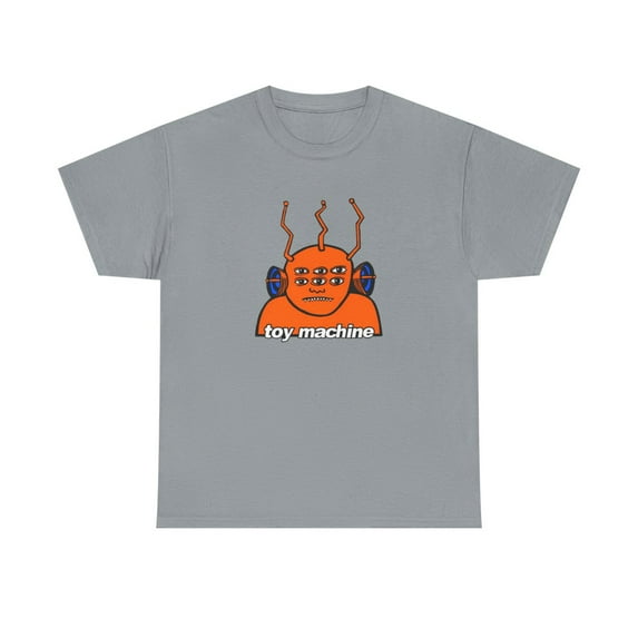 Toy Machine Orange Funky Alien Vintage Skateboarding T Shirt Design - Gravel / 3XL