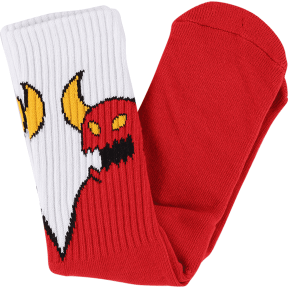 Toy Machine Sketchy Monster Crew Socks Red/White - Single Pair