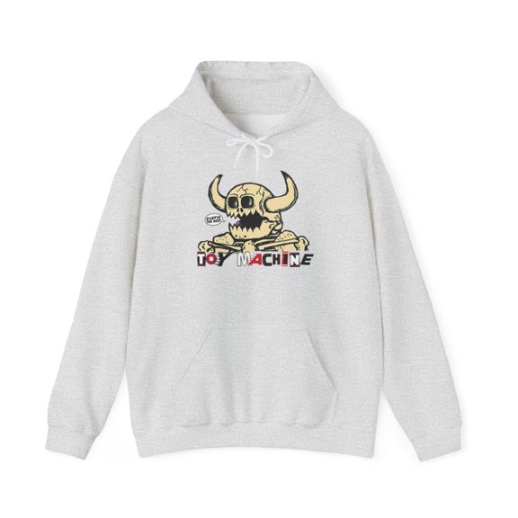 Toy Machine Skull Vintage Skateboarding Hoodie Design - XL / Ash