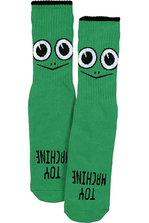 Turtle Face Youth Crew Socks Green