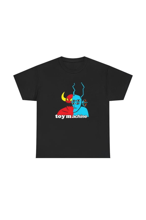 Toy Machine Two Face Alien Vintage Skateboarding T Shirt Design - Black / L