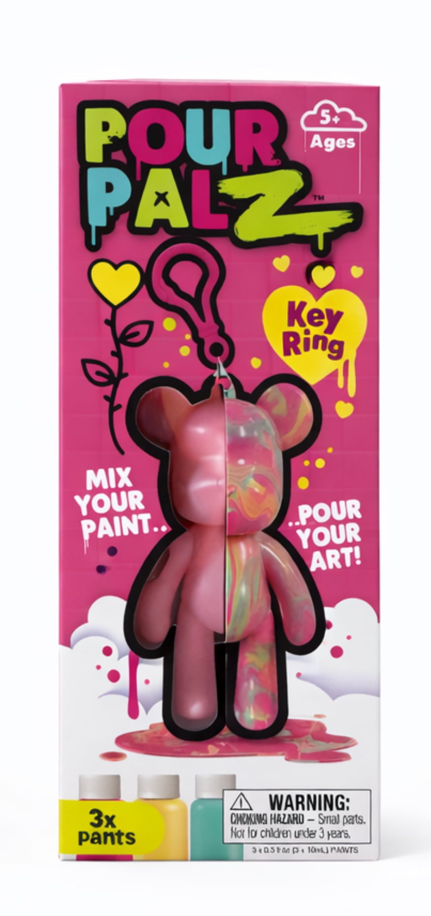 Toy Monster Pour Palz DIY Paint Bear Mini Keychain "Colors May Vary"