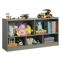 Toy Organizers and Storage, 5-Section Kids Bookshelf for Organizing Books Toys, School Classroom Wooden Storage Cabinet for Children's Room, Playroom, Nursery (Grey)