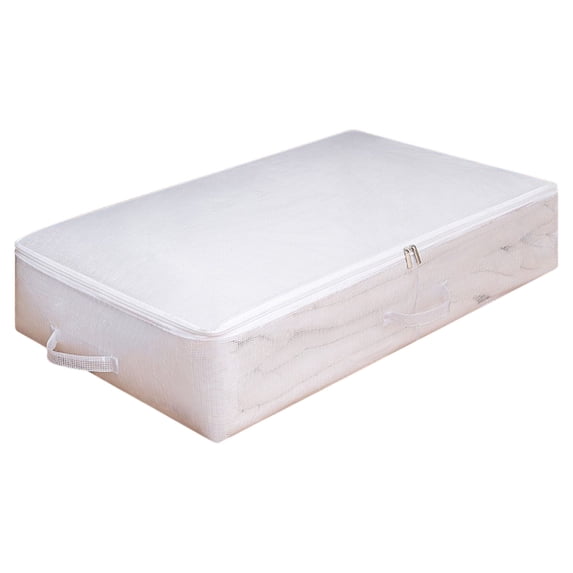 Toy Organizers and Storage Underbed Box with Transparent Fabric for Blankets, Clothing, and Large Toys, Foldable Design for Home Organization, 50 x 40 x 15 cm