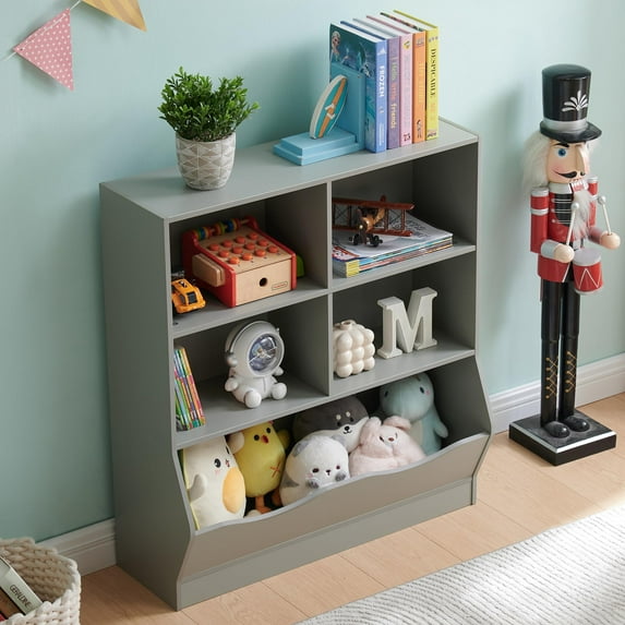 Toy Organizers and Storage, Kids Bookshelf and Bookcase for Playroom, Bedroom, Reading Nook, Toddler's Room, Nursery, White