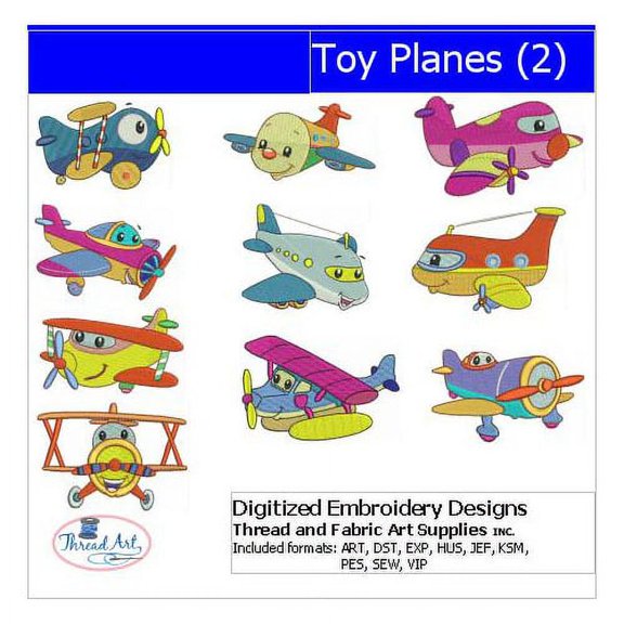 Toy Planes(2) Embroidery Designs - All Popular Formats Included - Loaded on USB Stick