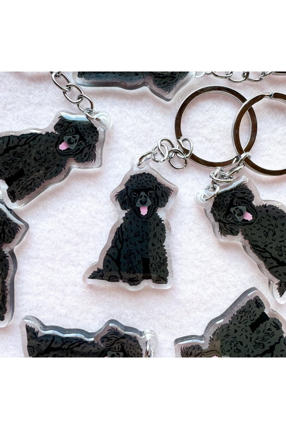 Toy Poodle Keychain, Mini Poodle Keychain, Acrylic Keychain, American Pit Bull Keychain, Dog Keychain, Original Artwork Keychain (1 keychain)
