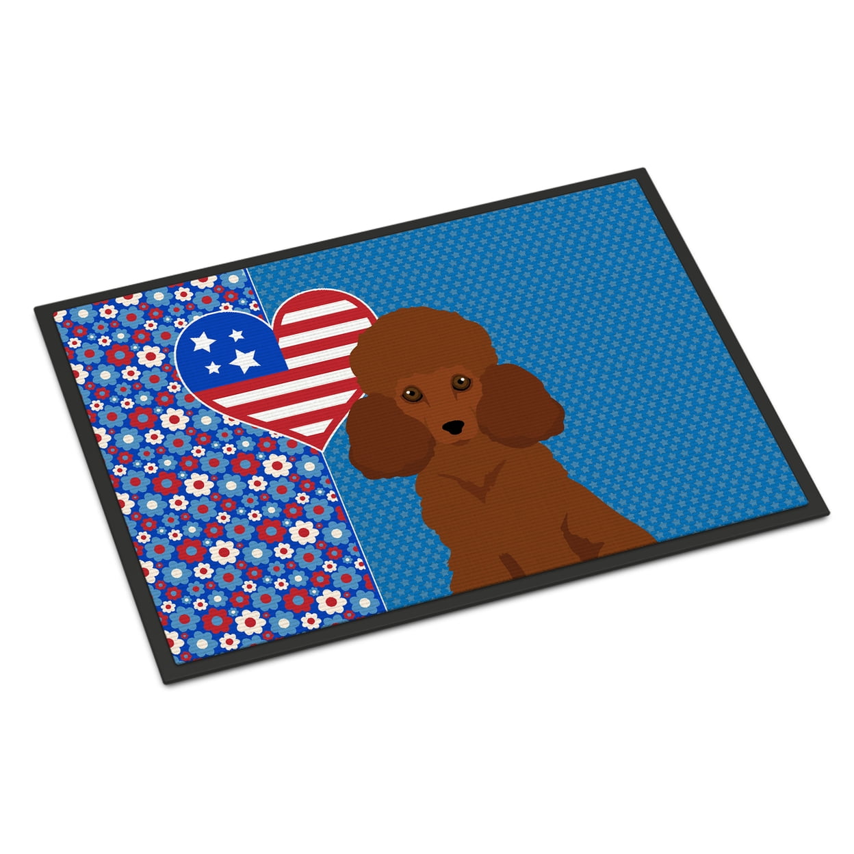 Toy Red Poodle USA American Indoor or Outdoor Mat 24x36