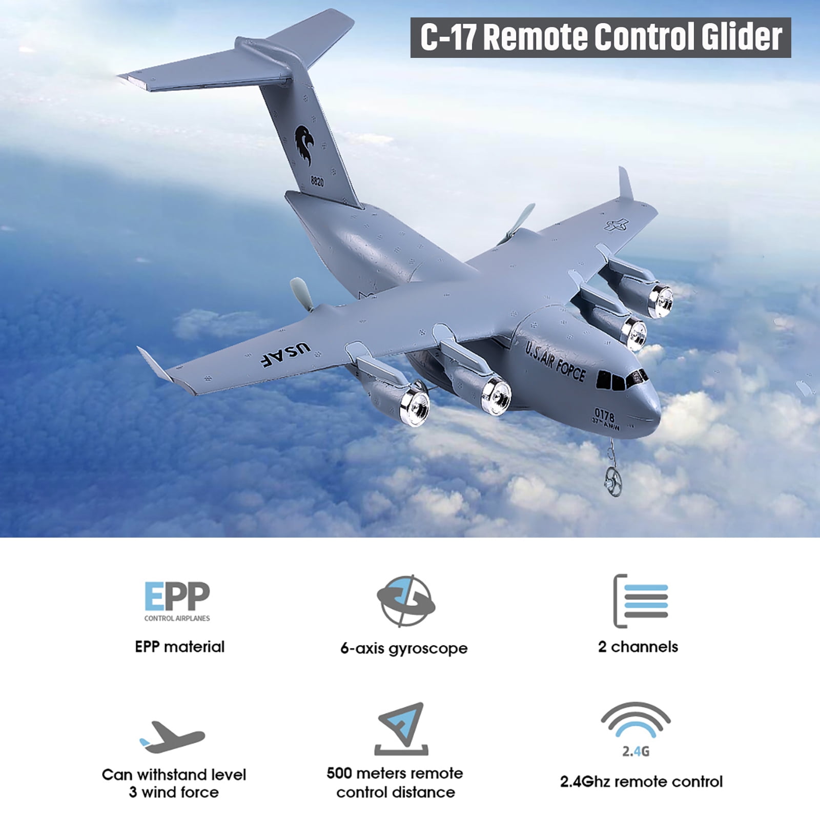 Toy Remote Control Airplane 390mm Wingspan 2.4GHz 2CH EPP Remote ...