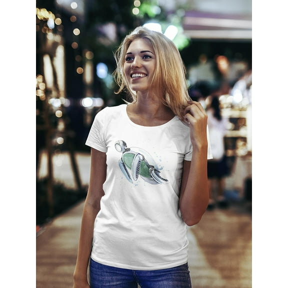 Toy Robot Sea Turtle Underwater T-Shirt Women -Image by Shutterstock, Female XX-Large