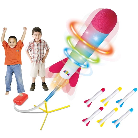 Toy Rocket Launcher LED - Jump Rocket Set Includes 6 Rockets - Play Rocket Soars Up to 100 Feet Plus - Missile Launcher Best Gift For Boys And Girls - Air Rocket Great For Outdoor Play - Play22USA