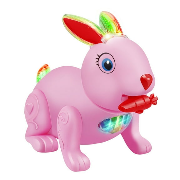 Toy Savings! Uhuya Dance Educational Electric Doll Walking Cute Rabbit Lighting Music Robot Toys Children Gift Pink