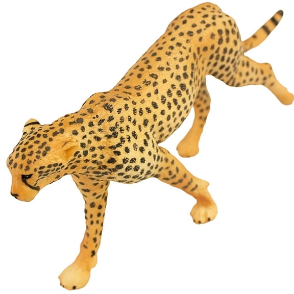 Raindrops Cheetah Figurine for Decoration Made of Plastic in Yellow Color Lightweight and Perfect for Tabletop 6.5 inches