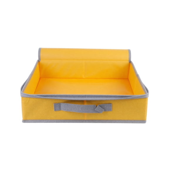 Toy Storage Bin, Foldable Nonwoven Fabric Organizer with Double Zipper Lid, Large Capacity Container for Building Bricks, Puzzles and Doll Toys