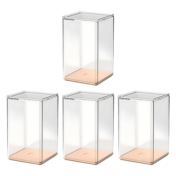 Toy Storage Box Under $5! Kadlawus 4-Pack Transparent Toy Storage Box, Display Case for Action Figures, Collectible Figurine Protector Case, Clear Storage Container for Toys