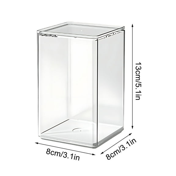 Toy Storage Box, Transparent Display Case, 4 Pack Clear Plastic Figurine Organizer, Durable Protective Storage Container, Modern Design, Compact Size 5.1x3.1x3.1 Inches
