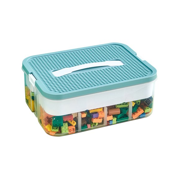 Toy Storage Box With Removable Tray Building Blocks Sorting Organizer Large Capacity Compartment Bin Multi-use Plastic