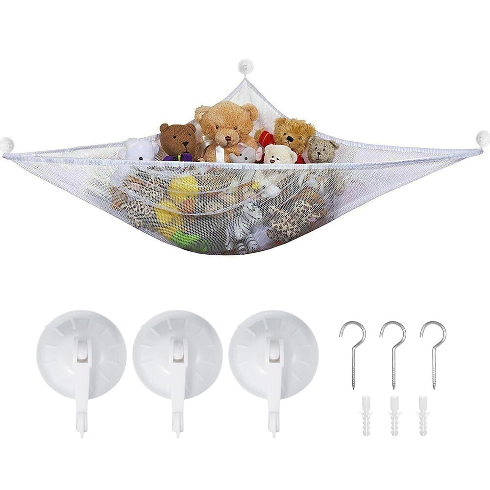 Toy Storage Hammock for Stuffed Animals Teddies, Mesh Toys Holder Net