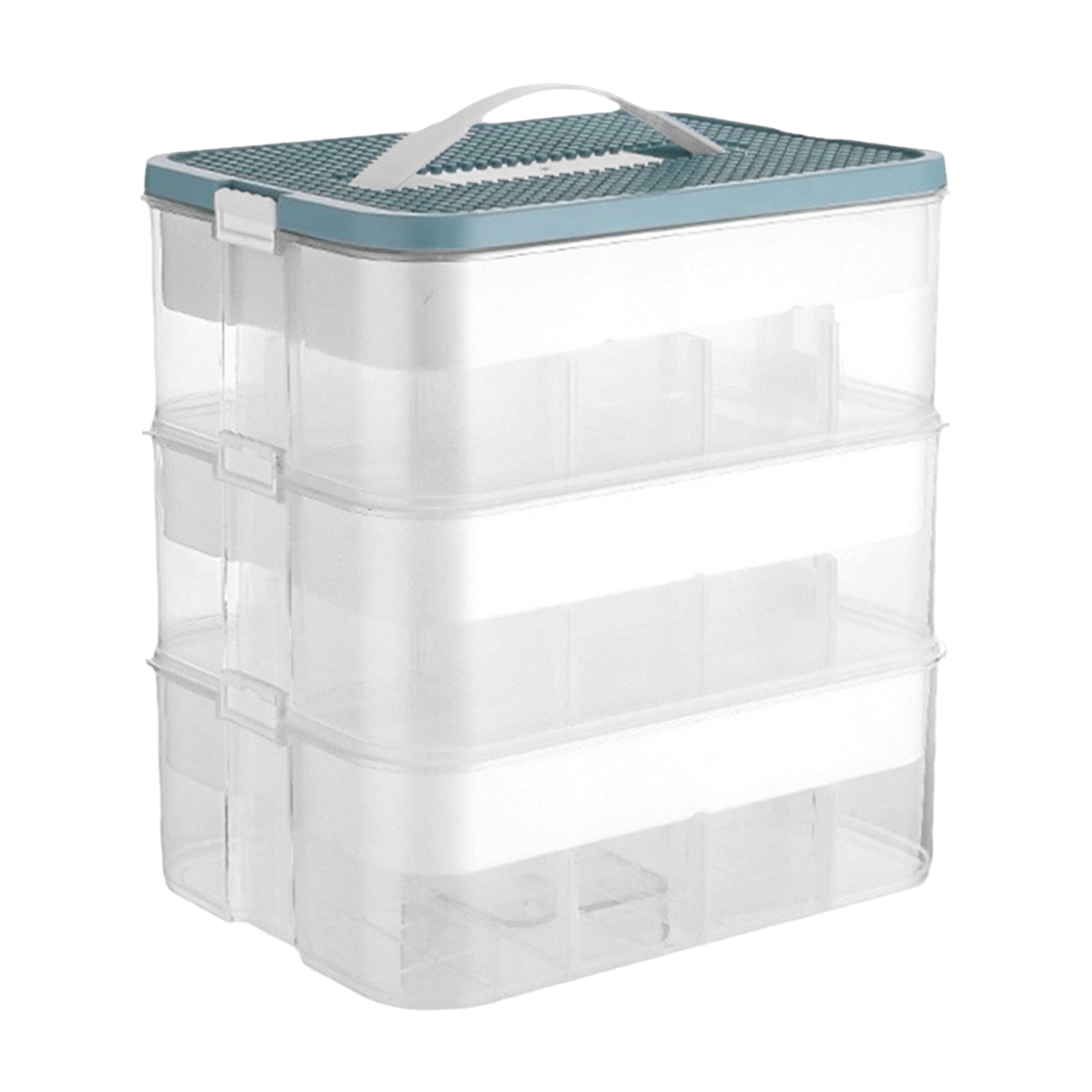 Toy Storage Organizer, 3 Tier Stackable Storage Transparent Building Bricks Puzzle Craft Plastic Container Organizing Sorter Layer Clear Building Storage
