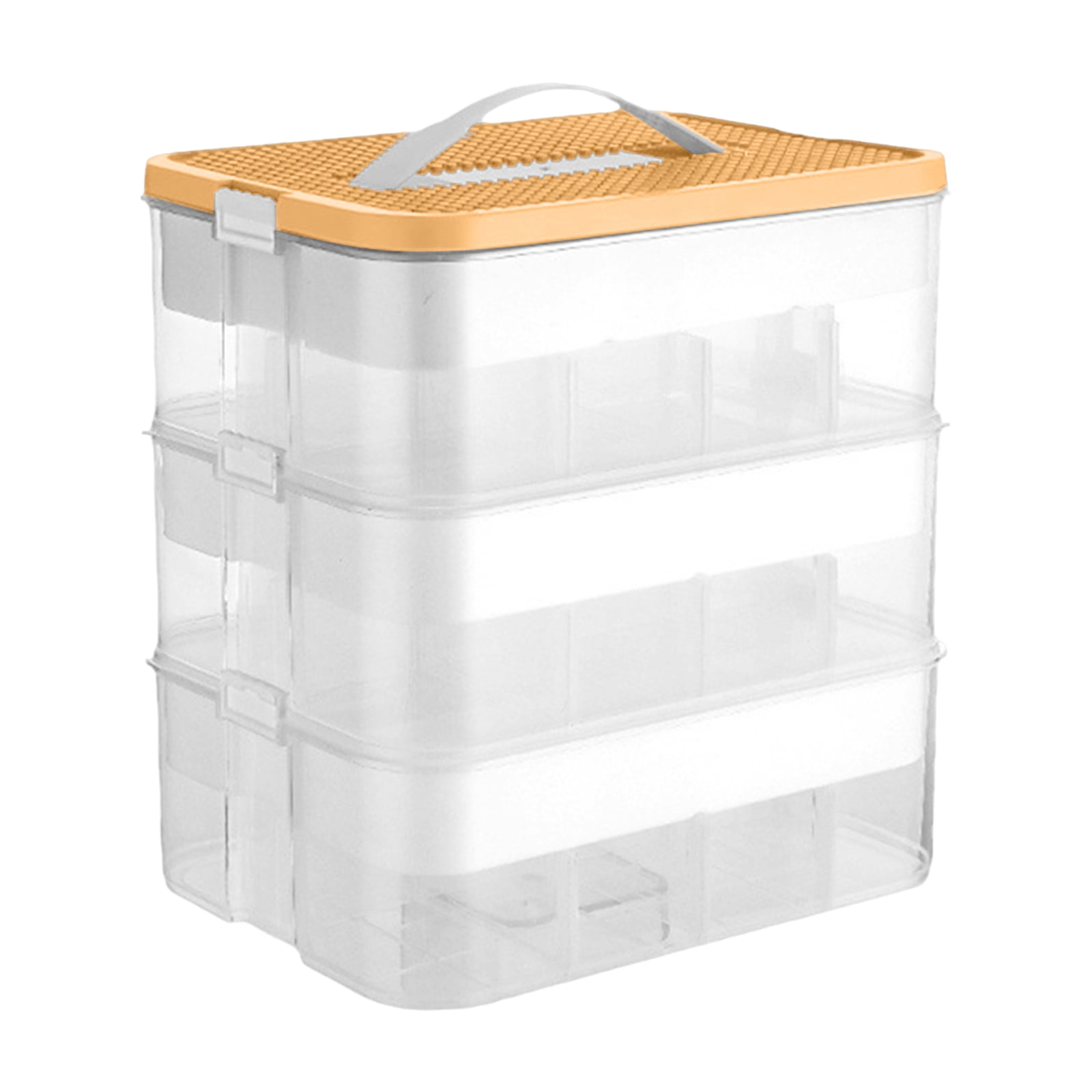 Toy Storage Organizer, 3 Tier Stackable Storage Transparent Building Bricks Puzzle Craft Plastic Container Organizing Sorter Layer Clear Building Storage