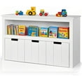 thumbnail image 1 of Toy Storage Organizer, Kids Bookshelf w/Removable Drawers, Playroom Organization & Storage, Small Bookcase for Children, Book Shelf for Kids Rooms, Living Room, Nursery (White, 40''W), 1 of 9