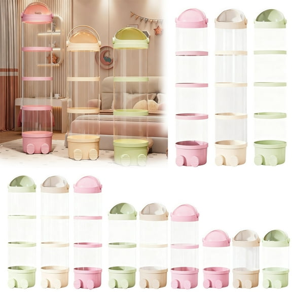 Toy Storage Tube 2026 Stuffed Animal Storage Tube Pet Transparent Plush Stuffed Animal Toys Display Toy Tower Storage for Home Living Room Bedroom Middle Green 38 In