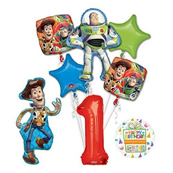 Toy Story 1st Birthday Party Supplies and Balloon Bouquet Decorations
