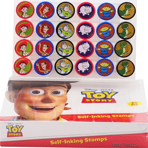 Toy Story 24 Authentic Licensed Self Inking Stampers in Box