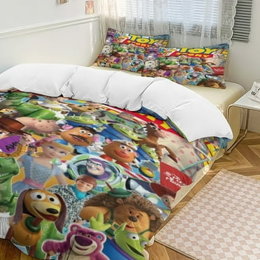 Toy Story 3 Piece Bedding Set Cartoon Comforter Set Cute Duvet Cover Sets Super Soft Aldult ...