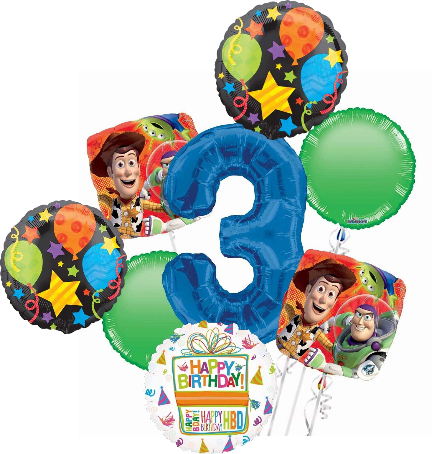 MAYFLOWER PRODUCTS Toy Story 3rd Birthday Party Supplies Balloon Bouquet Decorations