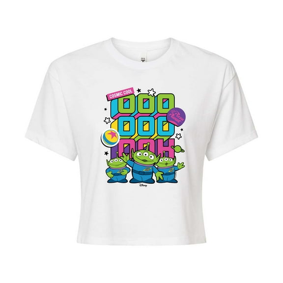 Toy Story 4 - Aliens Ooo Stacked - Juniors Cropped Cotton Blend T-Shirt