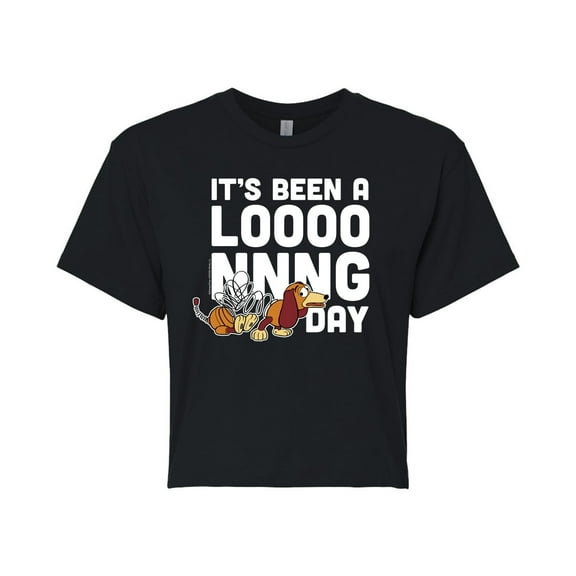 Toy Story 4 - Been A Long Day - Juniors Cropped Cotton Blend T-Shirt