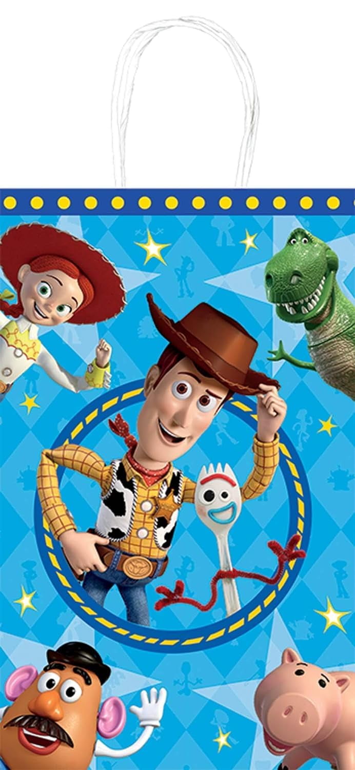 VARIOUS "Toy Story 4" Blue Printed Paper Party Kraft Bags, 8.25" x 5.25", 8 Ct.