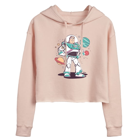 Toy Story 4 - Buzz And Planets Sketchy - Juniors Cropped Pullover Hoodie