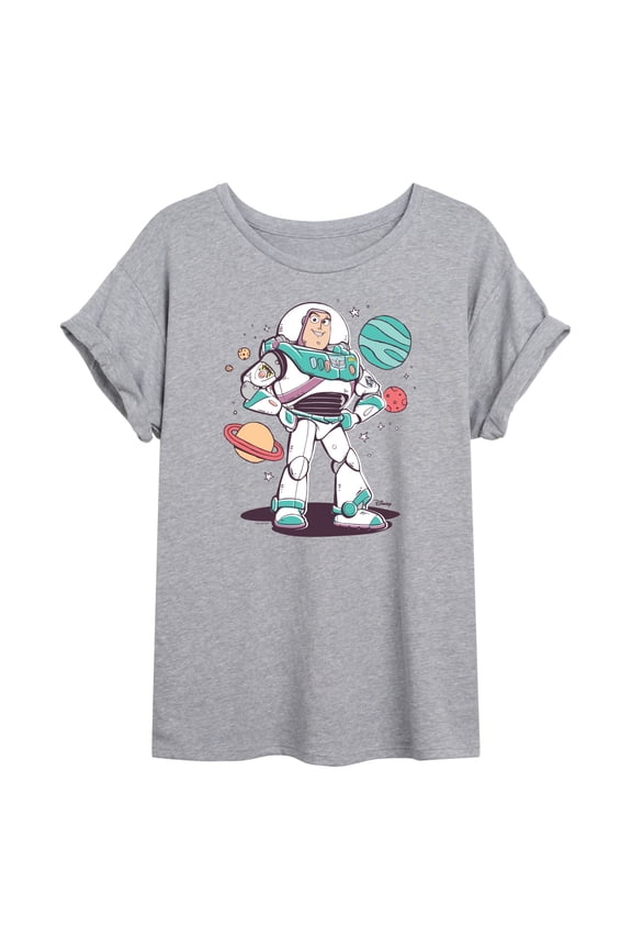 Toy Story 4 - Buzz And Planets Sketchy - Women's Oversized T-Shirt