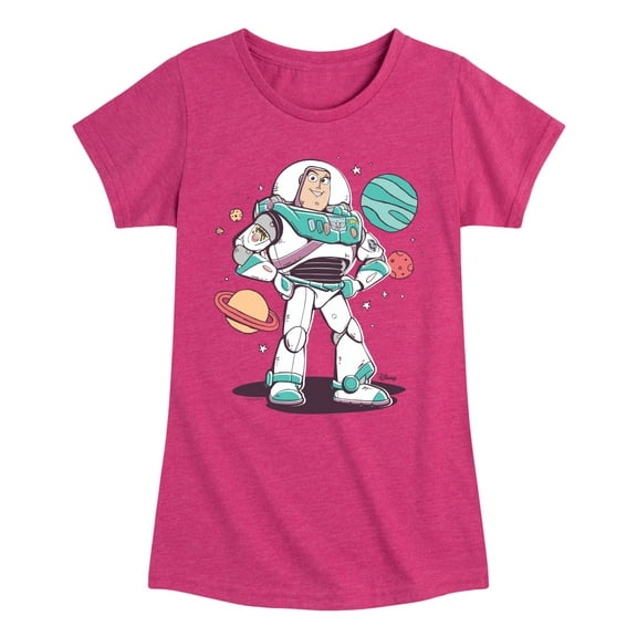 Toy Story 4 - Buzz And Planets Sketchy - Toddler & Youth Girls Short Sleeve Graphic T-Shirt
