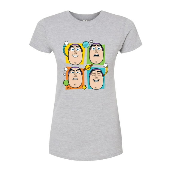 Toy Story 4 - Buzz Grid - Juniors Fitted Graphic T-Shirt