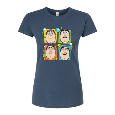 Toy Story 4 - Buzz Grid - Juniors Fitted Graphic T-Shirt