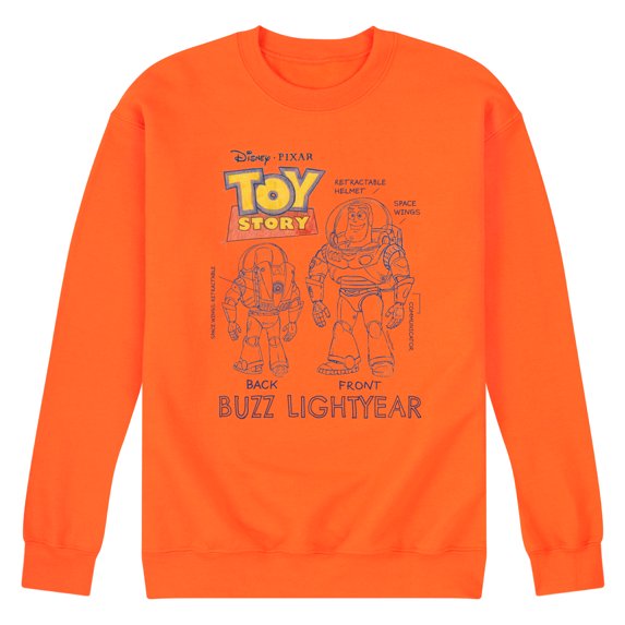 Toy Story 4 - Buzz Sketches - Men's Crew Neck Fleece Pullover