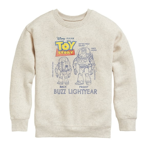 Toy Story 4 - Buzz Sketches - Toddler & Youth Crewneck Fleece Sweatshirt