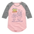 thumbnail image 1 of Toy Story 4 - Buzz Sketches - Toddler & Youth Girls Raglan Graphic T-Shirt, 1 of 5